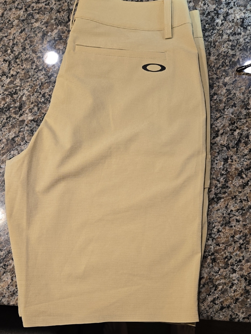 Oakley Beige Golf Shorts with Subtle Logo